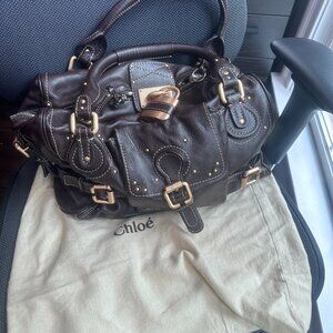 CHLOE Paddington Rare Early Model Chocolate Brown Leather Satchel Handbag